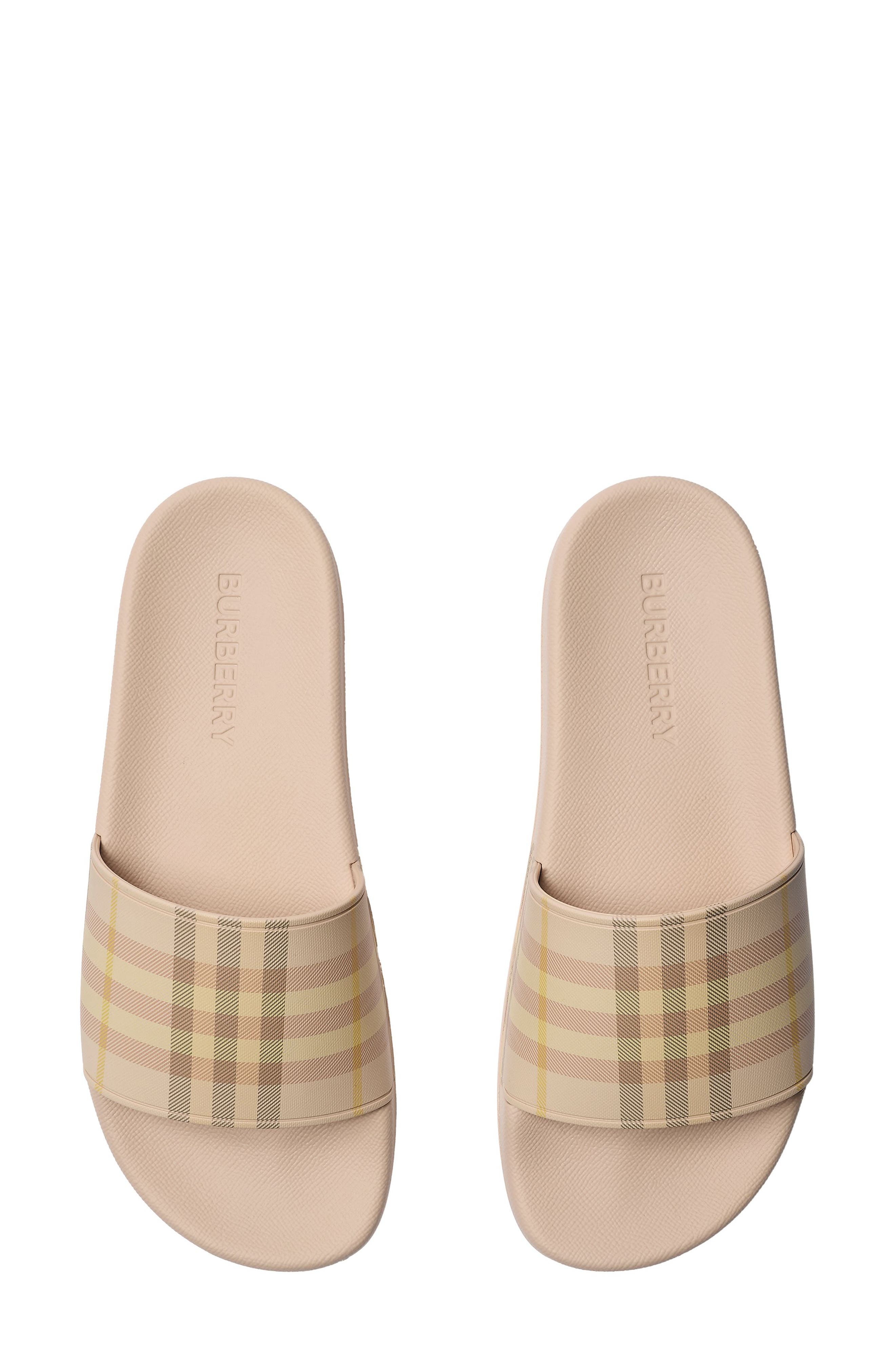 burberry Furley Check Slide Sandal in Teacup Ip Check at Nordstrom - 4