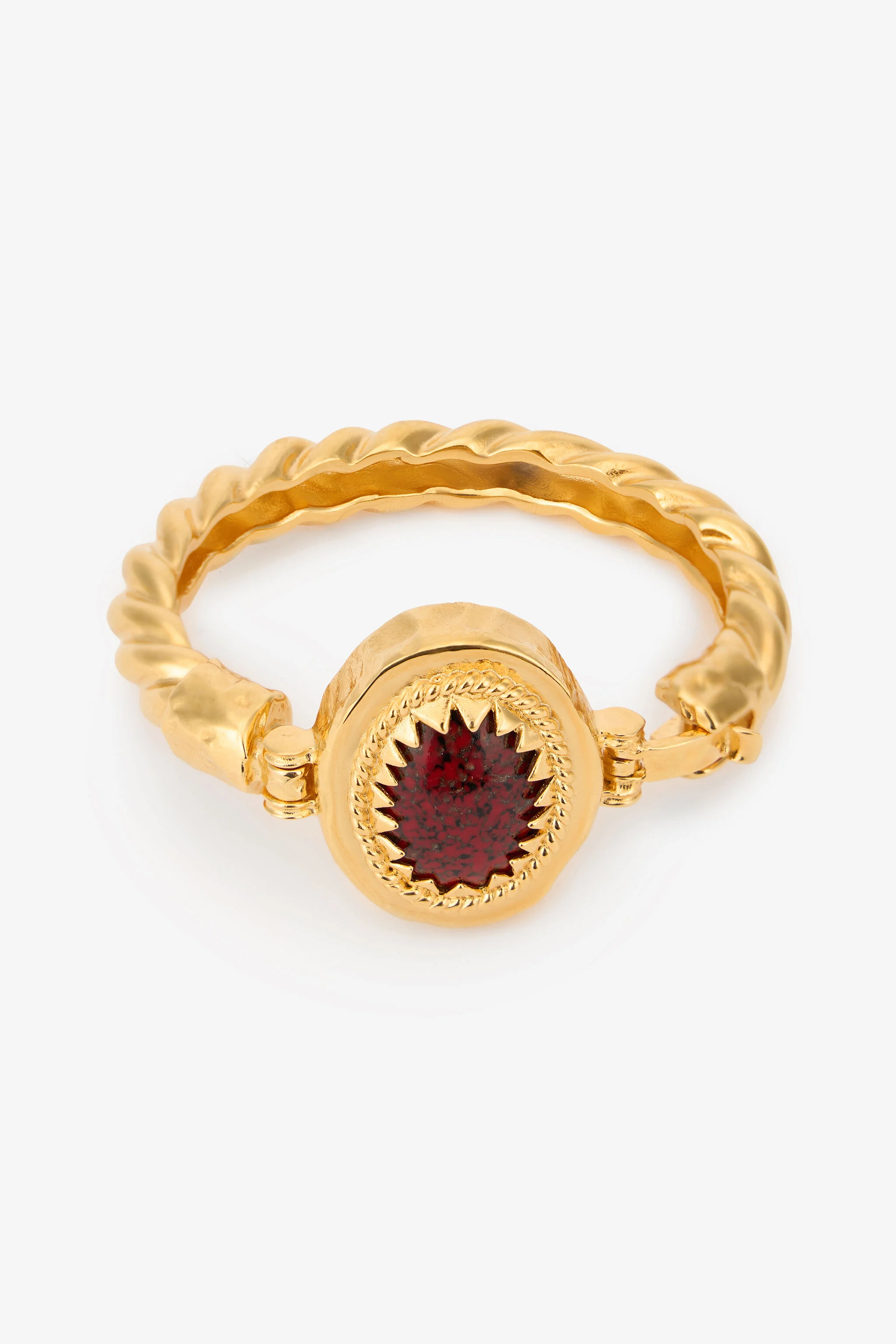 Golden Bangle With Ruby Stone - 1