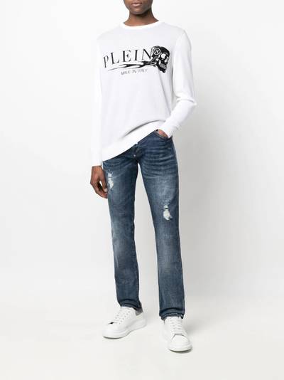 PHILIPP PLEIN distressed straight-cut jeans outlook