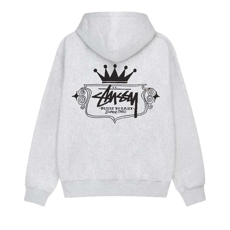 Stüssy Stussy Built To Last Zip Hoodie 'Ash Heather' outlook