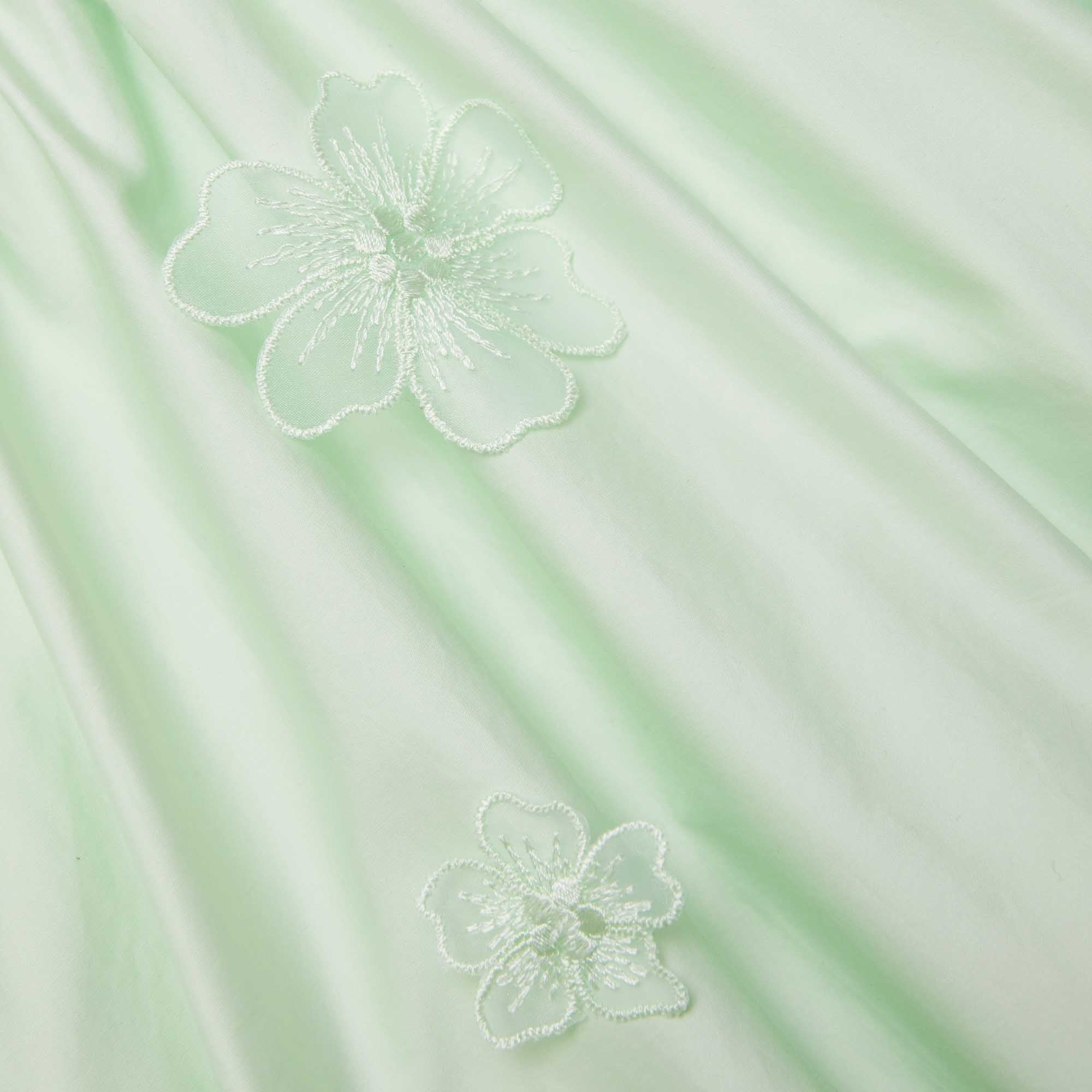 Green Cotton Flower Midi Dress - 5