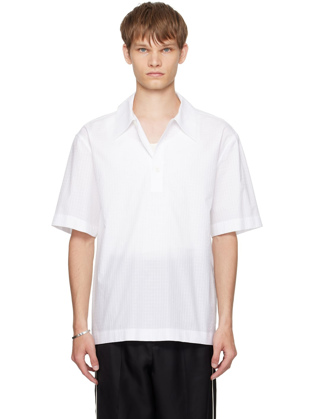 White Cotton Polo - 1