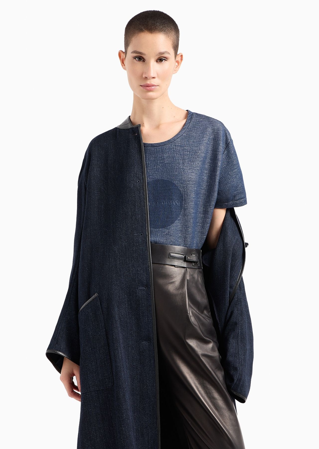 Denim Collection oversized T-shirt in cotton double jersey - 6