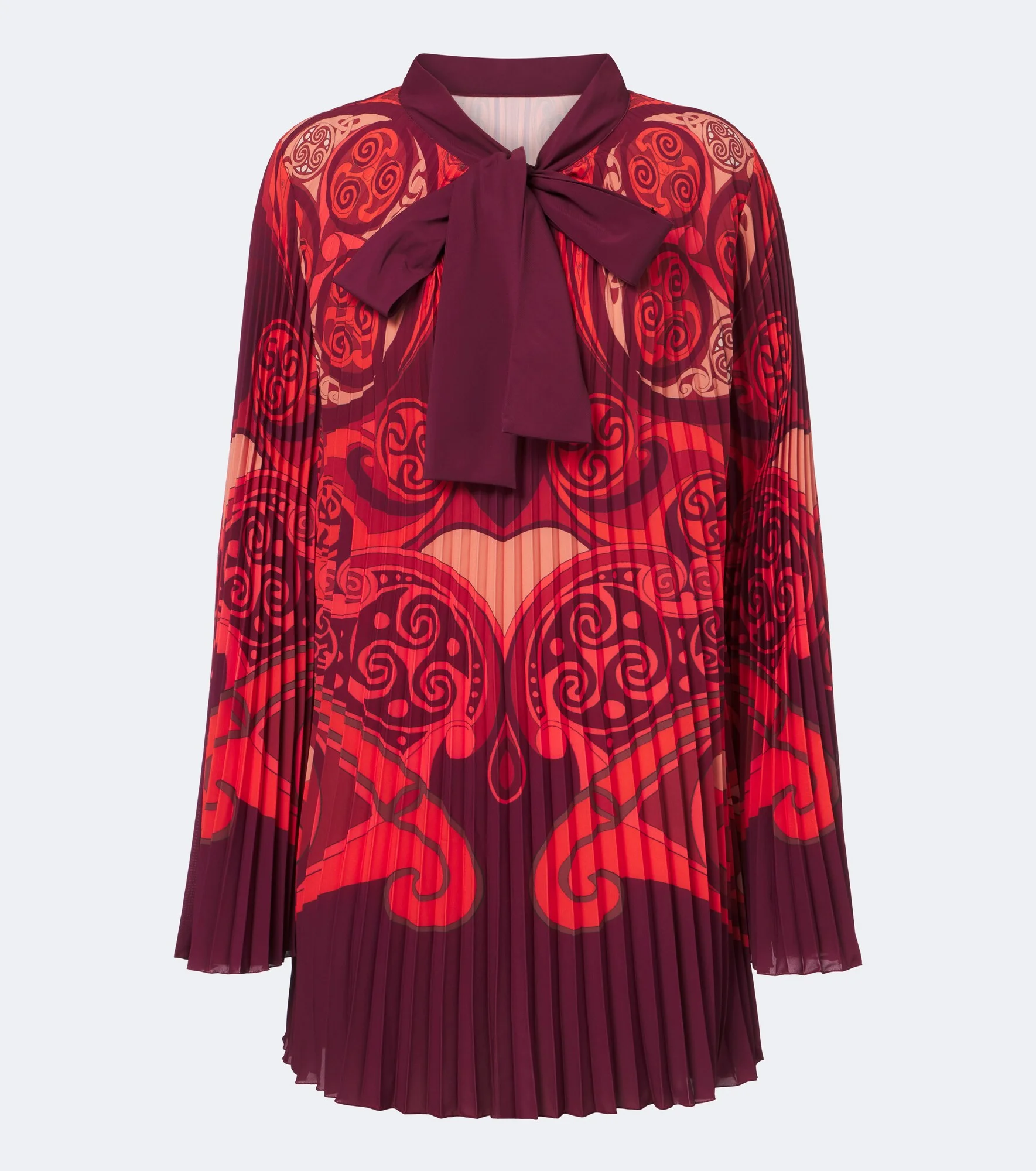 Alchemy pleated tie-neck minidress - 1