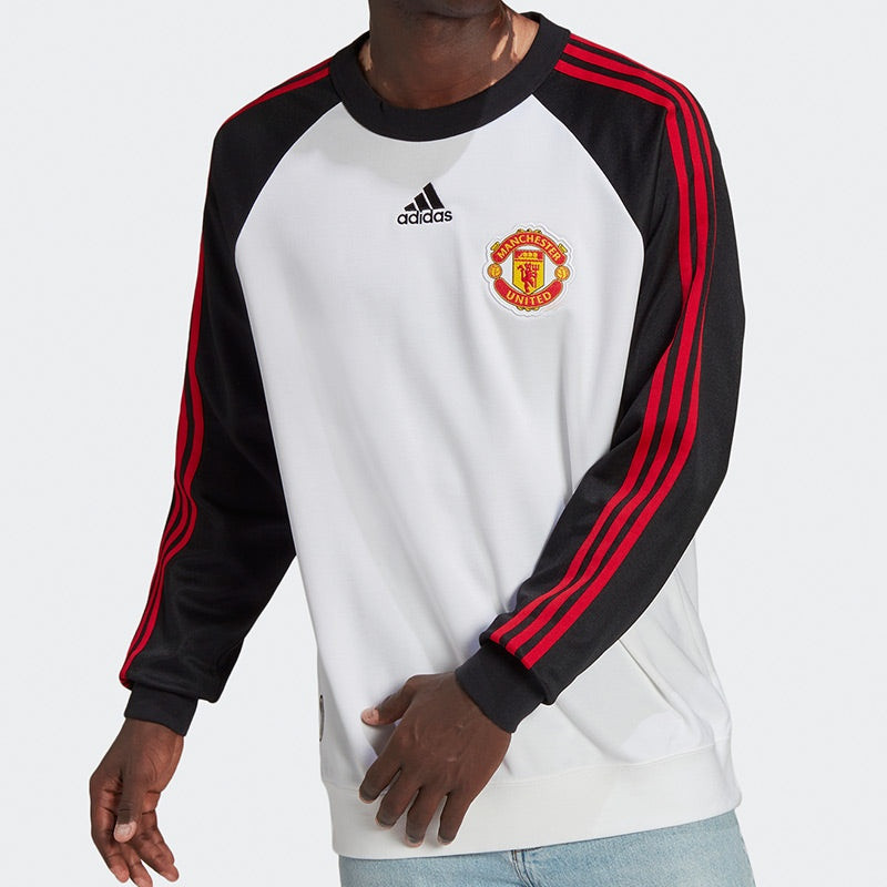 adidas Men's adidas Knit Soccer/Football Colorblock Sports Round Neck White H64071 outlook