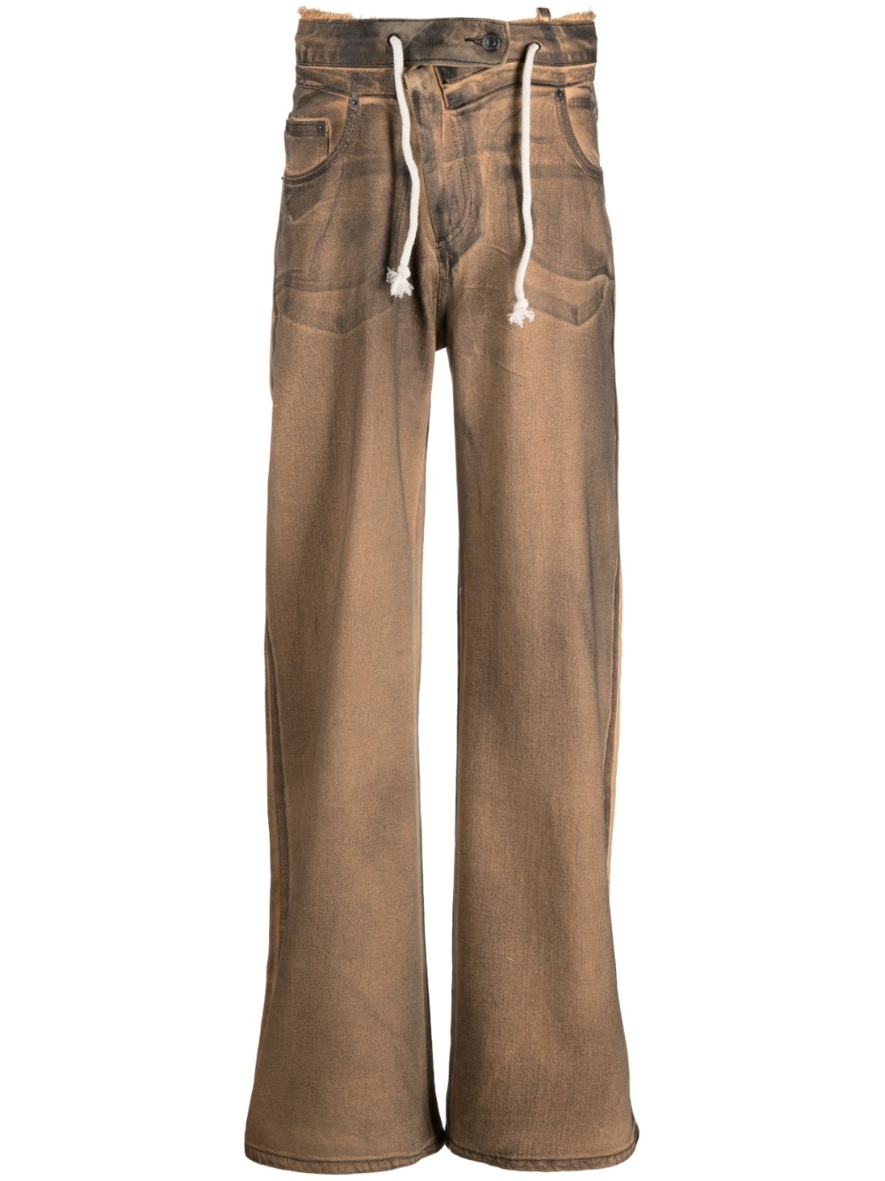 wide-leg denim pants - 1
