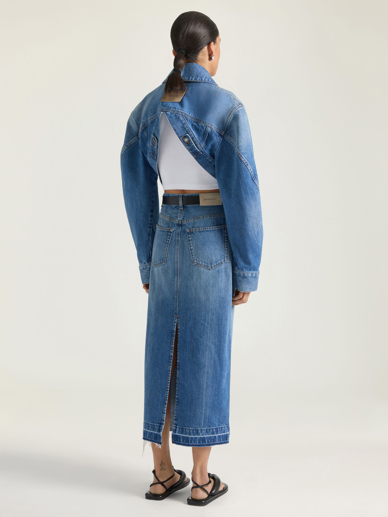 MIDI PANTS SKIRT IN MEDIUM BLUE DENIM 3
