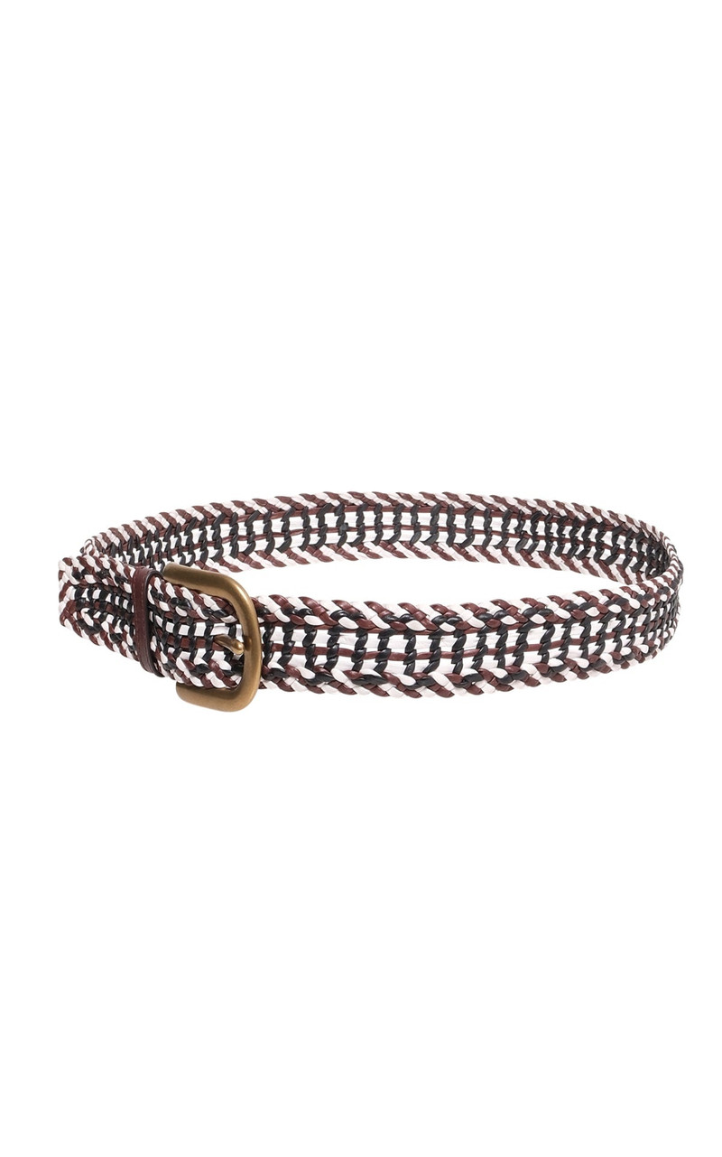 GABRIELA HEARST Sam Braided Belt in Chocolate Multi Leather outlook