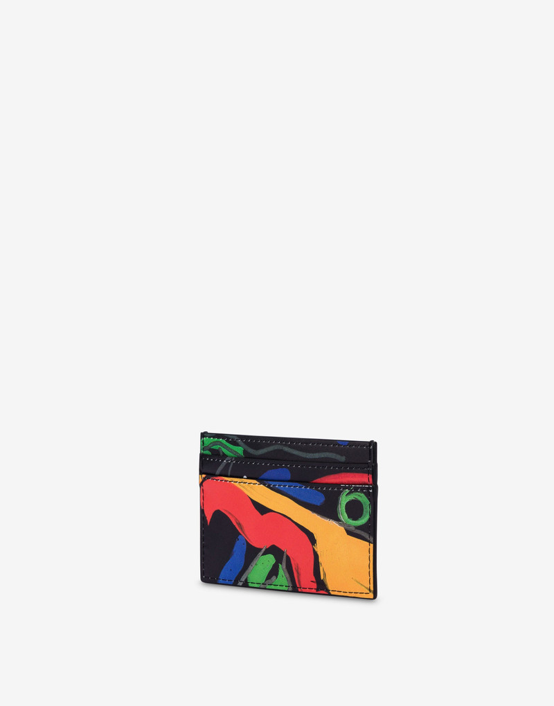 Moschino PRINTED CALFSKIN CARD HOLDER outlook