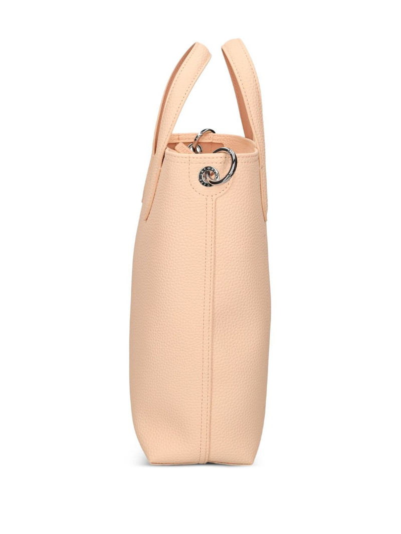 mini textured leather tote bag 4