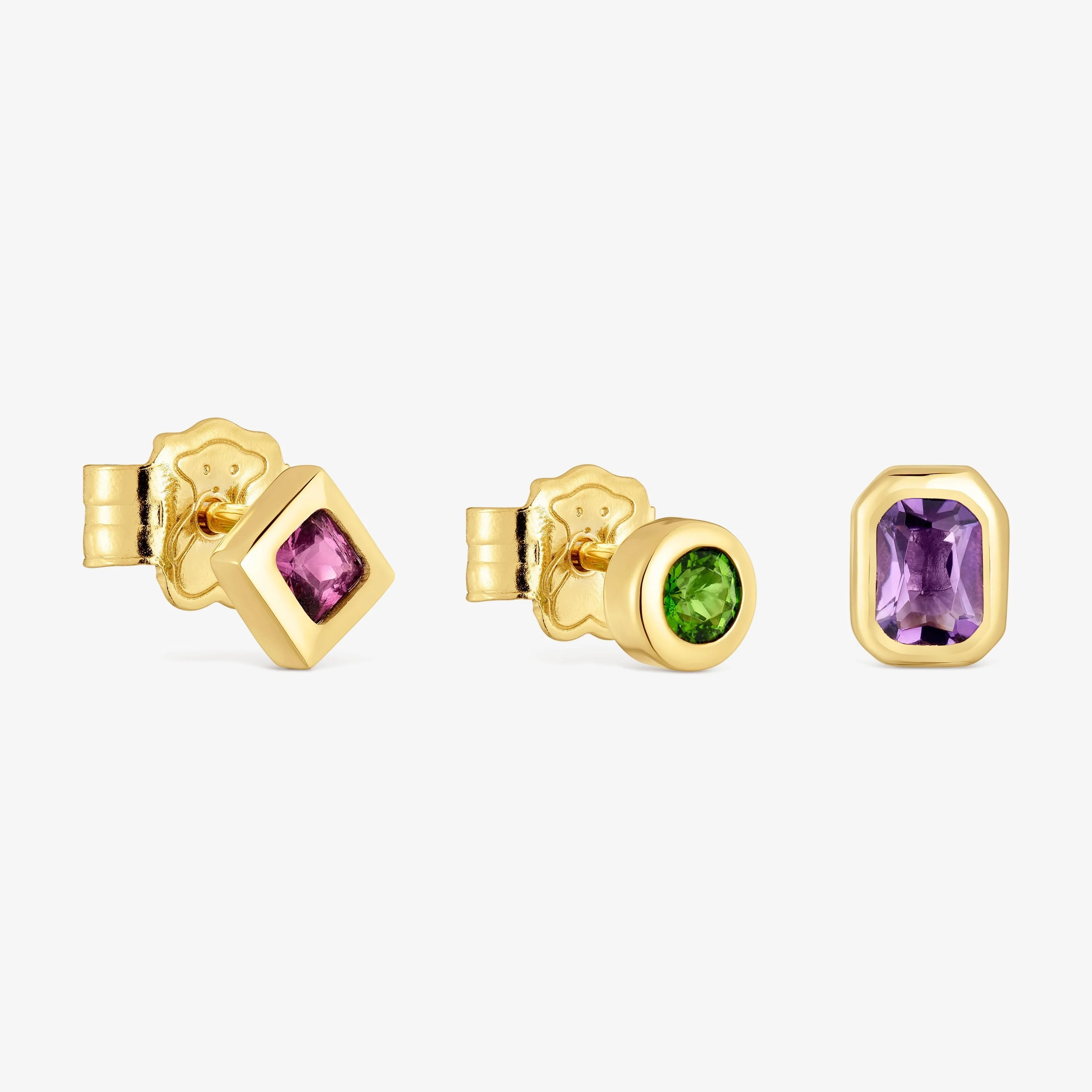 Set of small Earrings with 18K gold vermeil and gemstones TOUS Basic Colors - 1