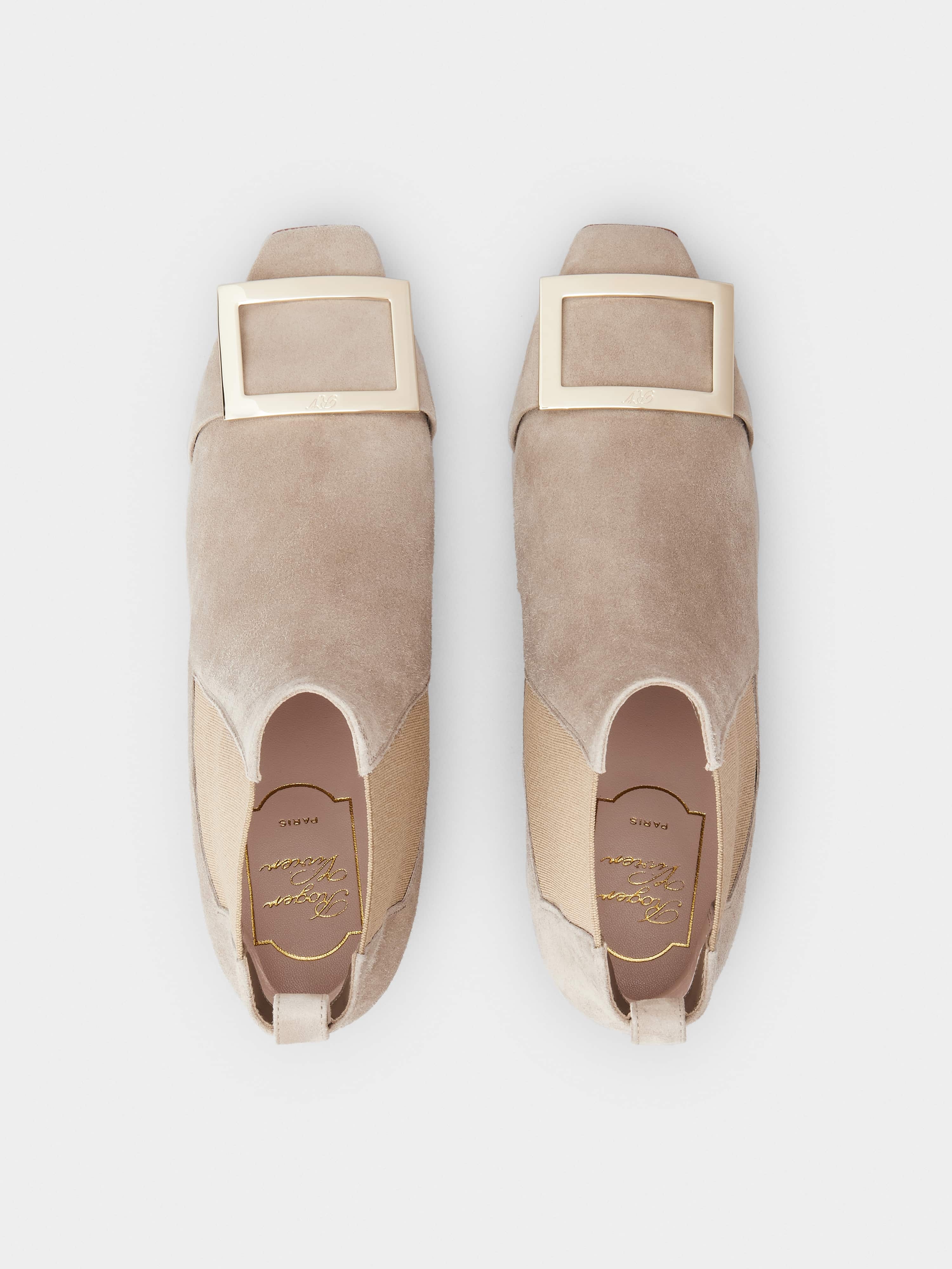 Trompette Metal Buckle Chelsea Booties in Suede - 4