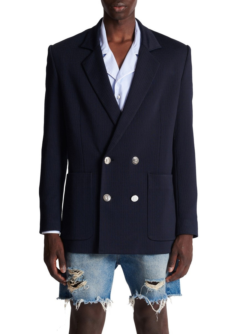 Balmain Mini monogram casual blazer outlook