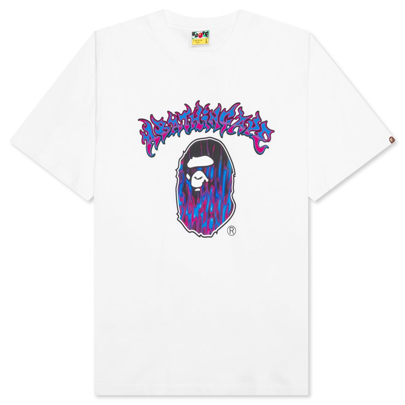 MAD FLAME APE HEAD TEE - WHITE - 1
