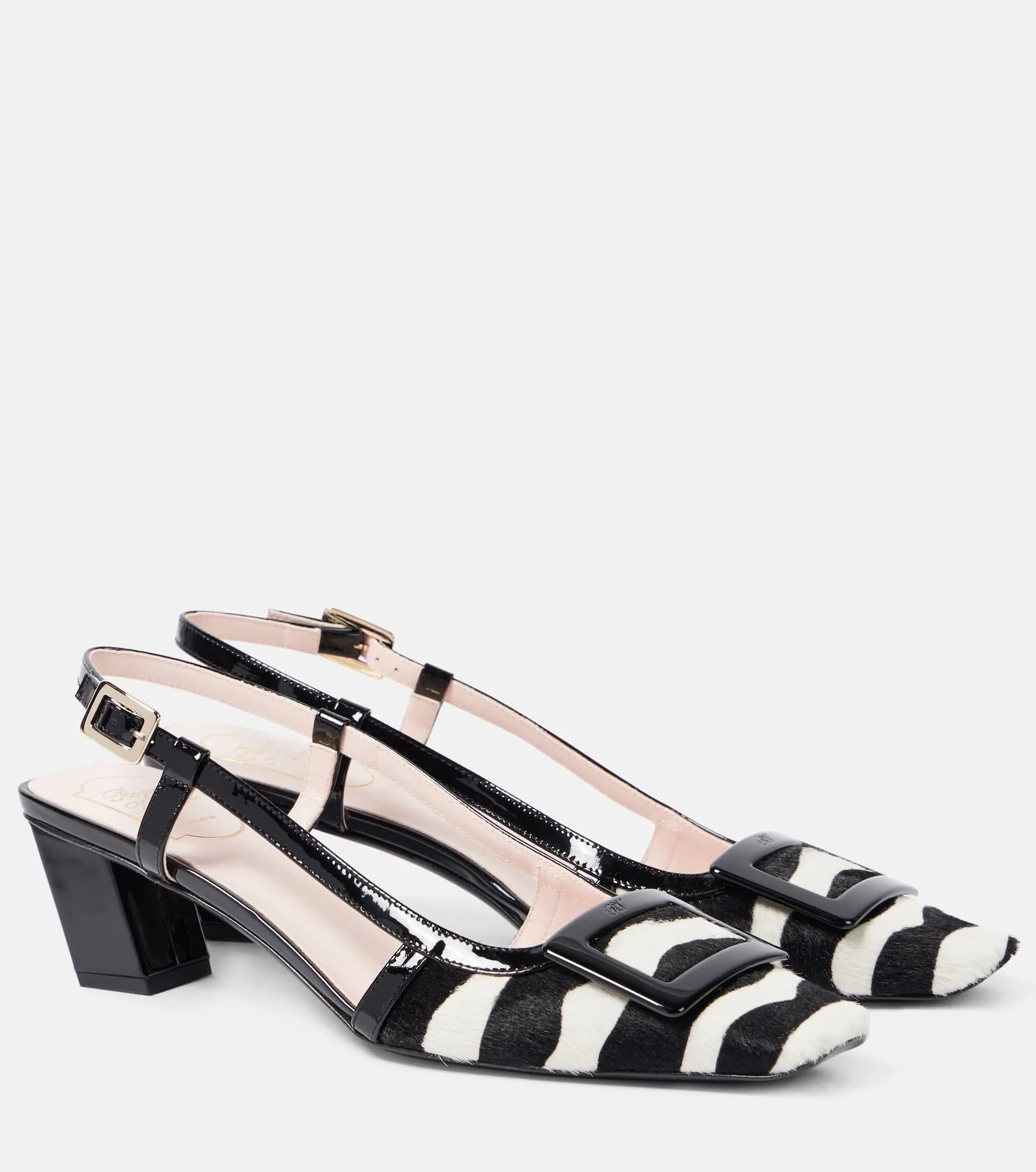 Belle Vivier 45 calf hair slingback pumps - 1
