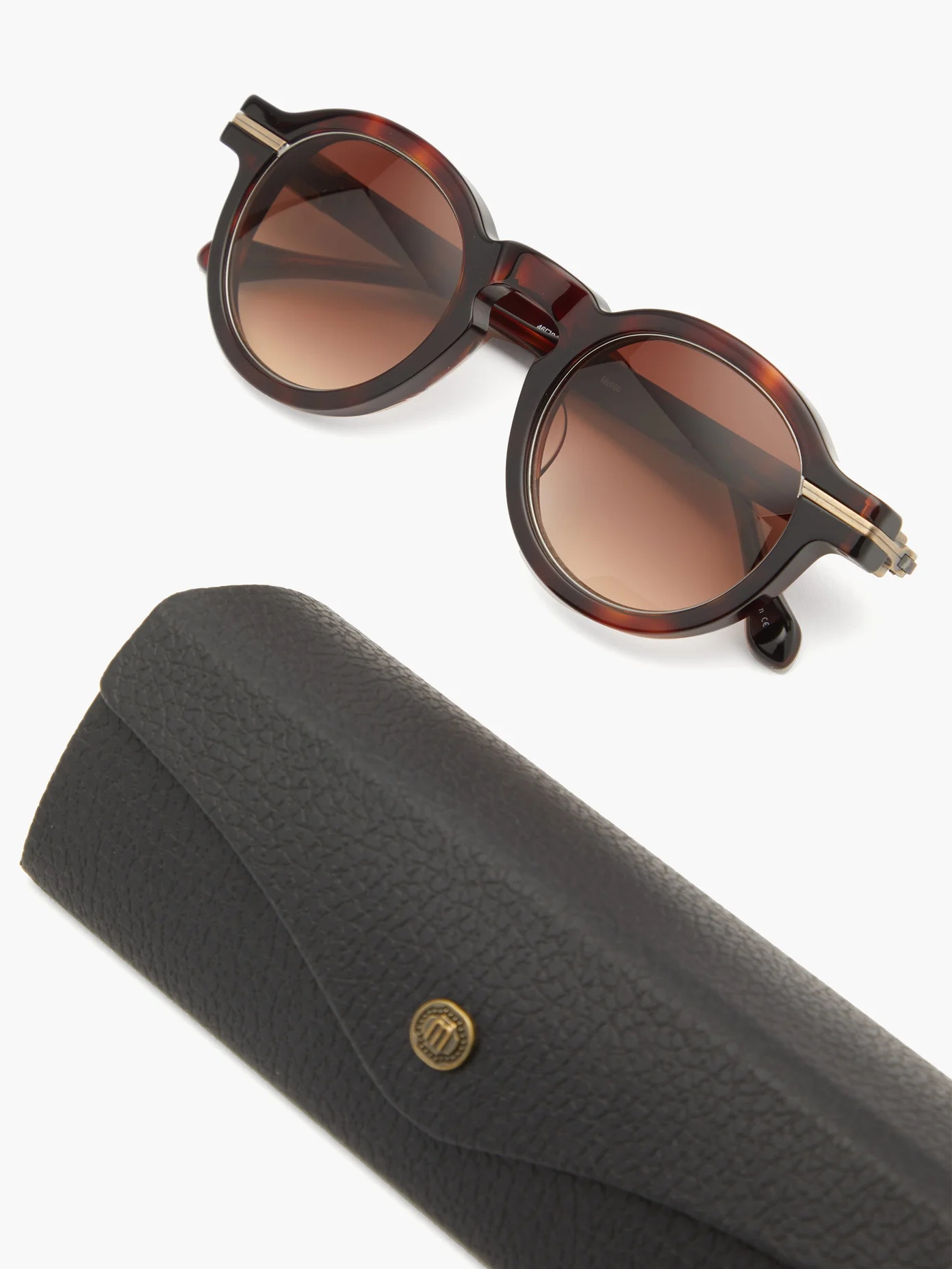 Round tortoiseshell-acetate sunglasses - 5