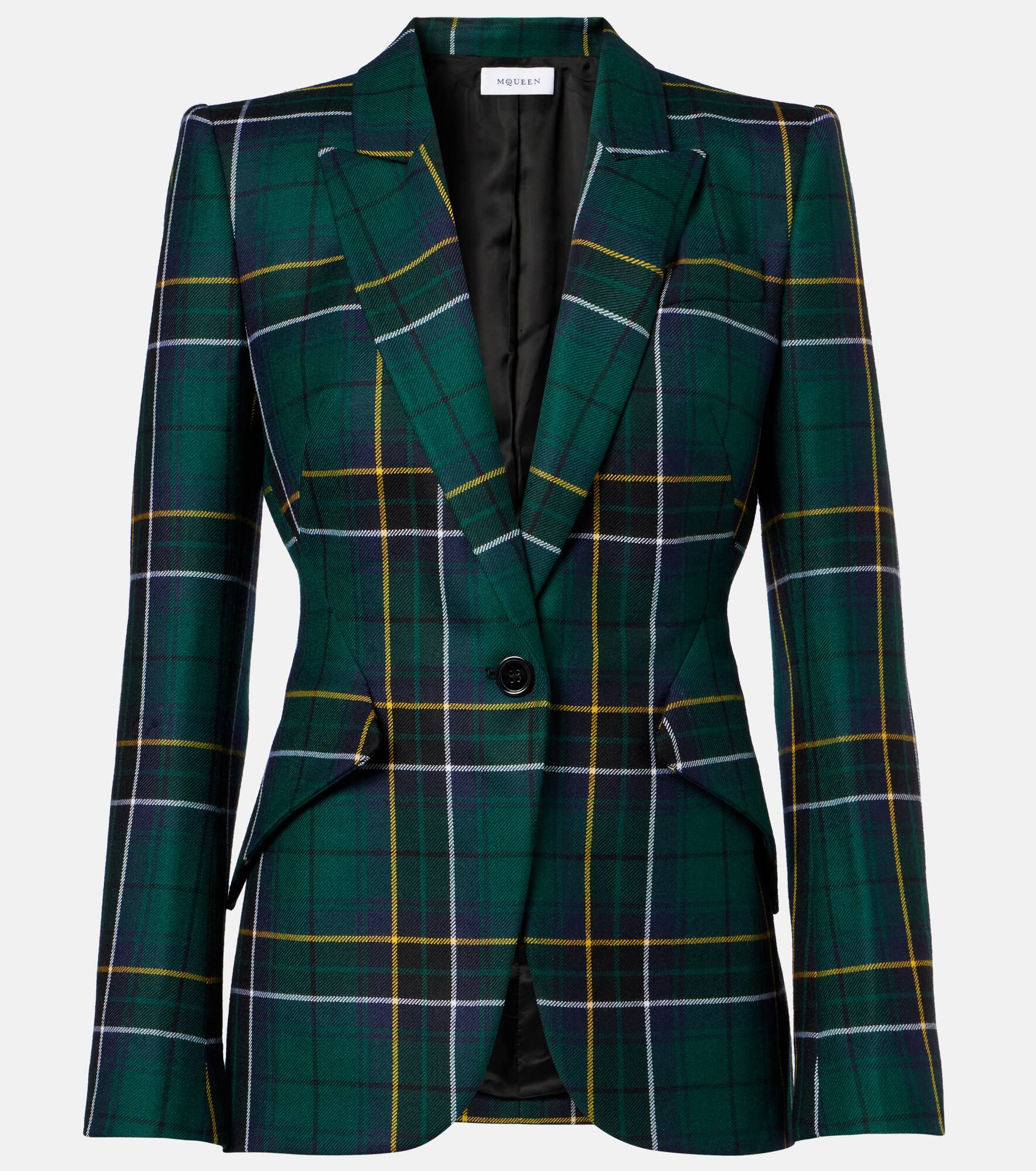 Plaid wool blazer - 1