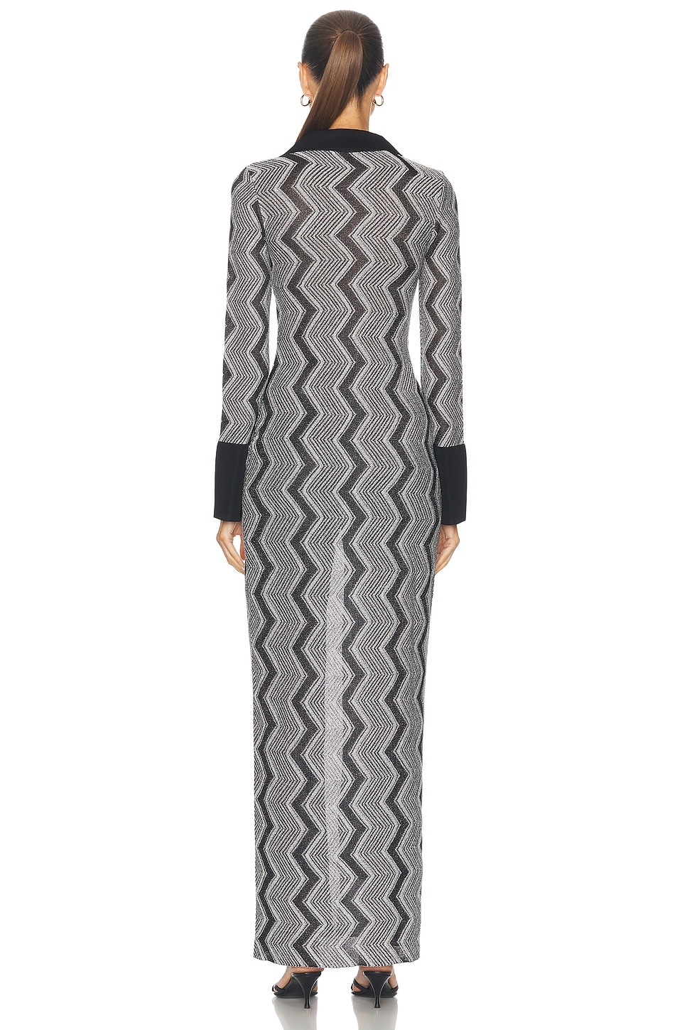 Micro Chevron Long Cardigan - 3