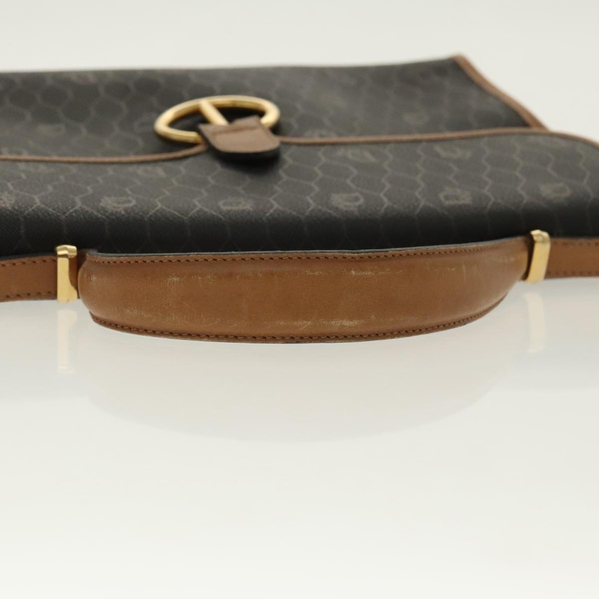 DIOR Honeycomb Canvas Hand Bag Black Gold - 7