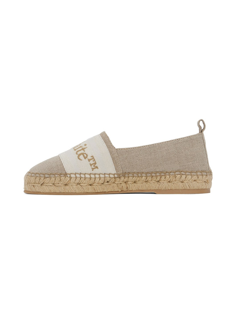 Beige Bookish Linen Espadrilles 3