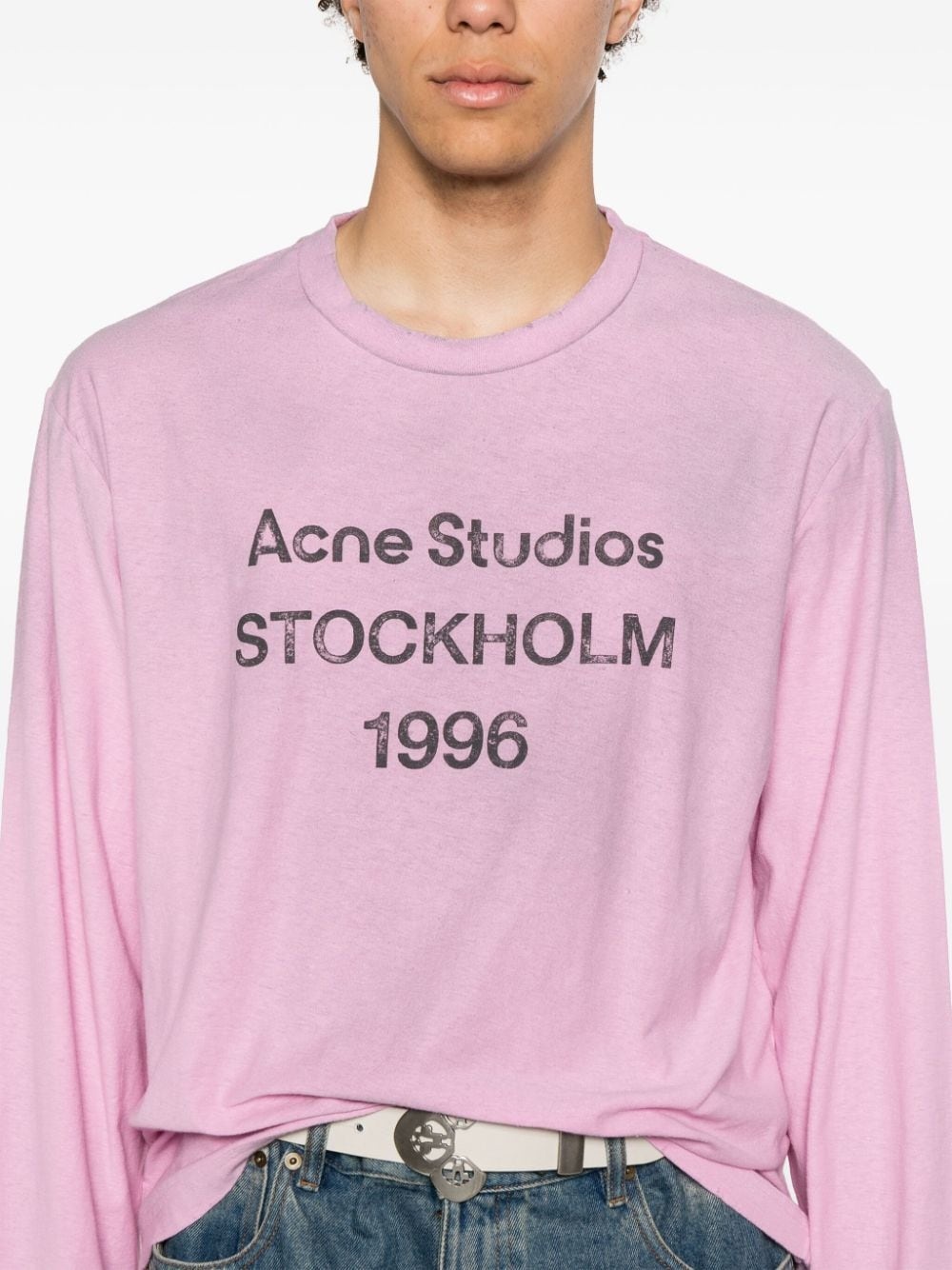logo-print distressed T-shirt - 6