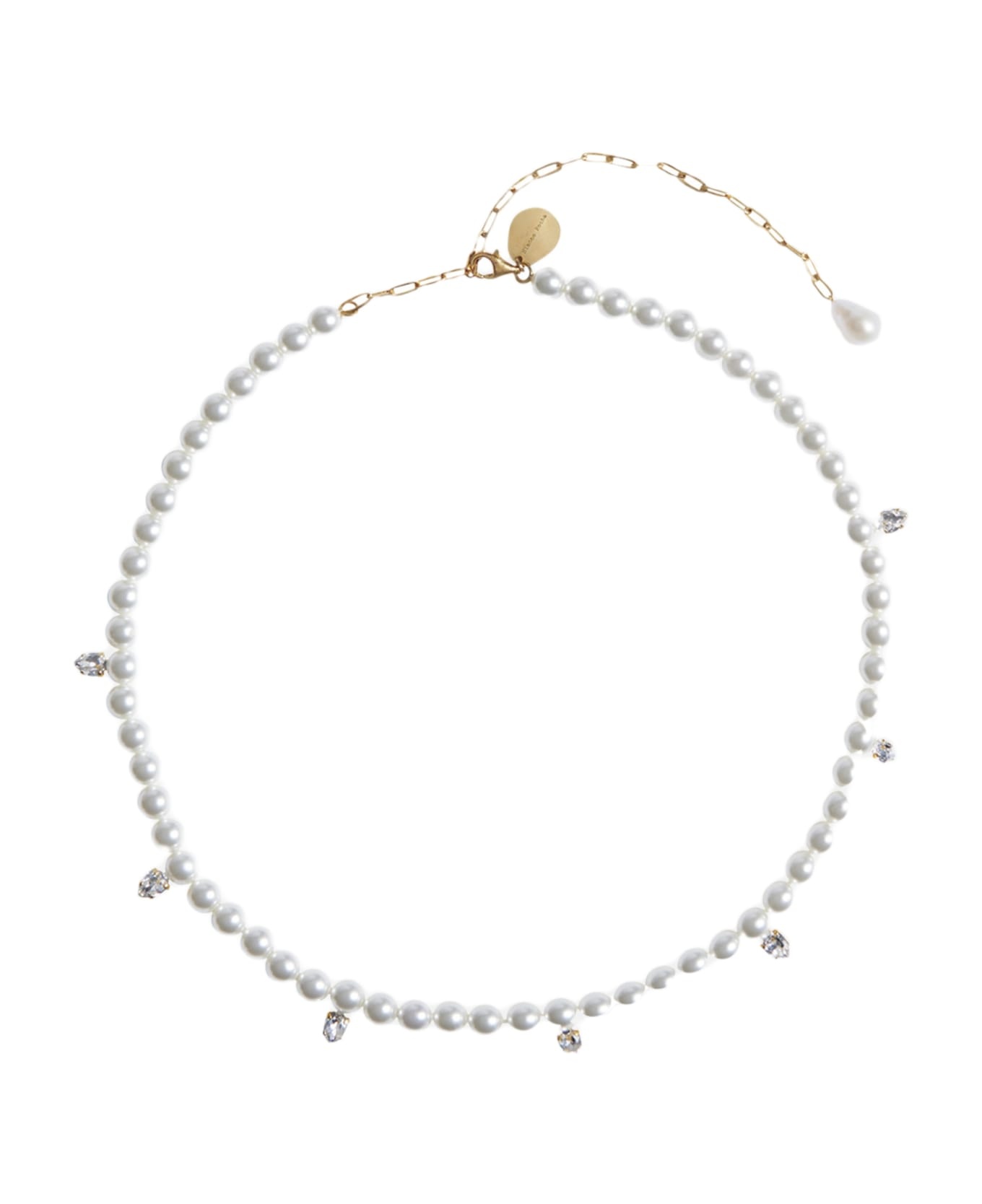 Pearl &amp; Crystal Dagger Choker Necklace - 1