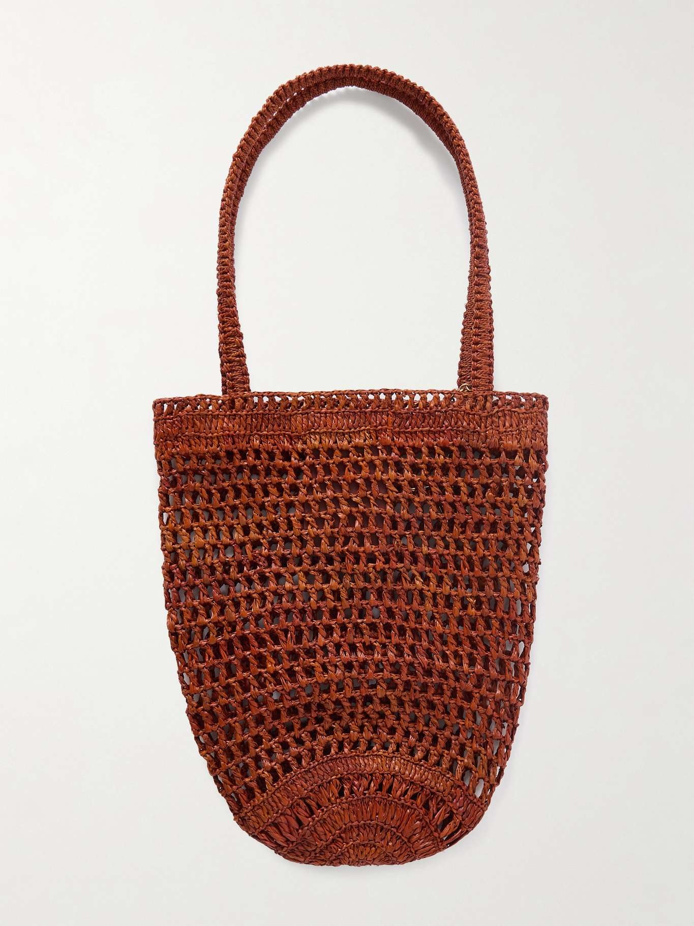 Summer Banana embellished embroidered raffia tote Tan - 3