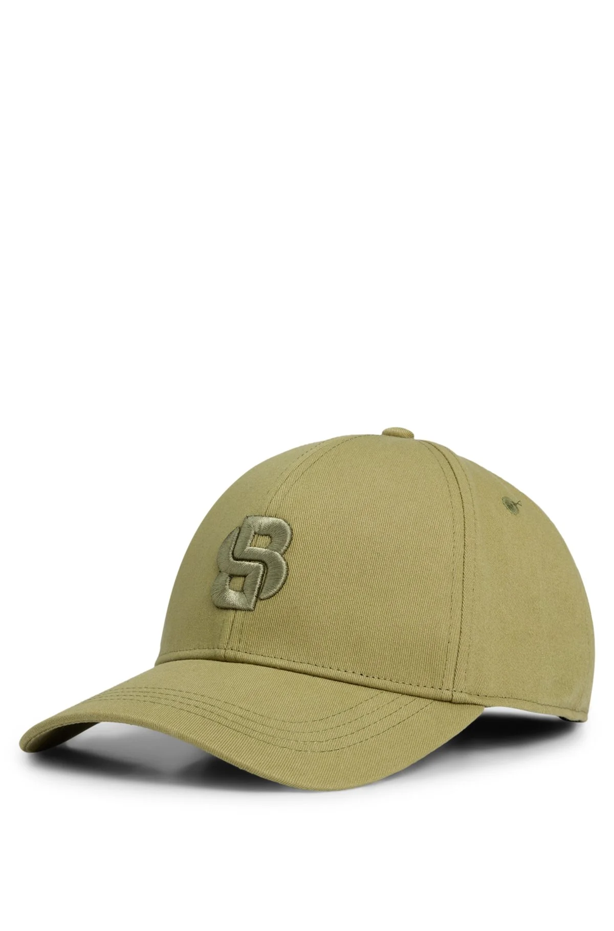COTTON-TWILL CAP WITH EMBROIDERED DOUBLE B MONOGRAM - 1