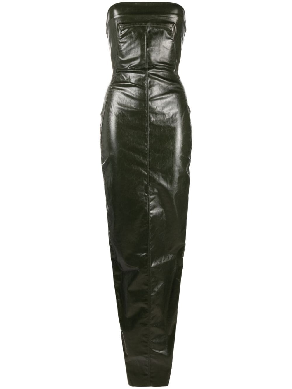 bustier-style ruched gown - 1