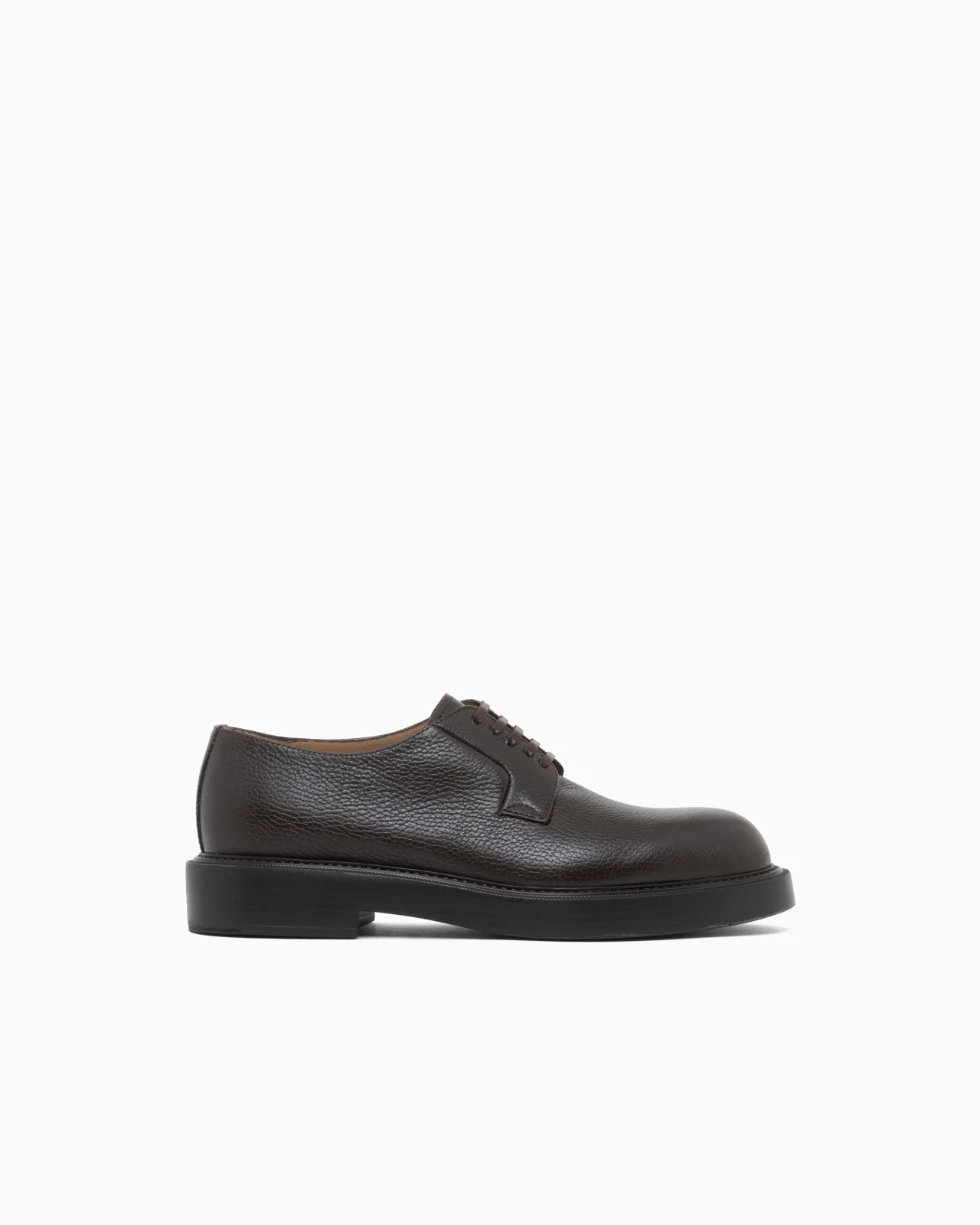 LACE-UP SHOES IN GRAINED LEATHER WITH A RUBBER SOLE - 1