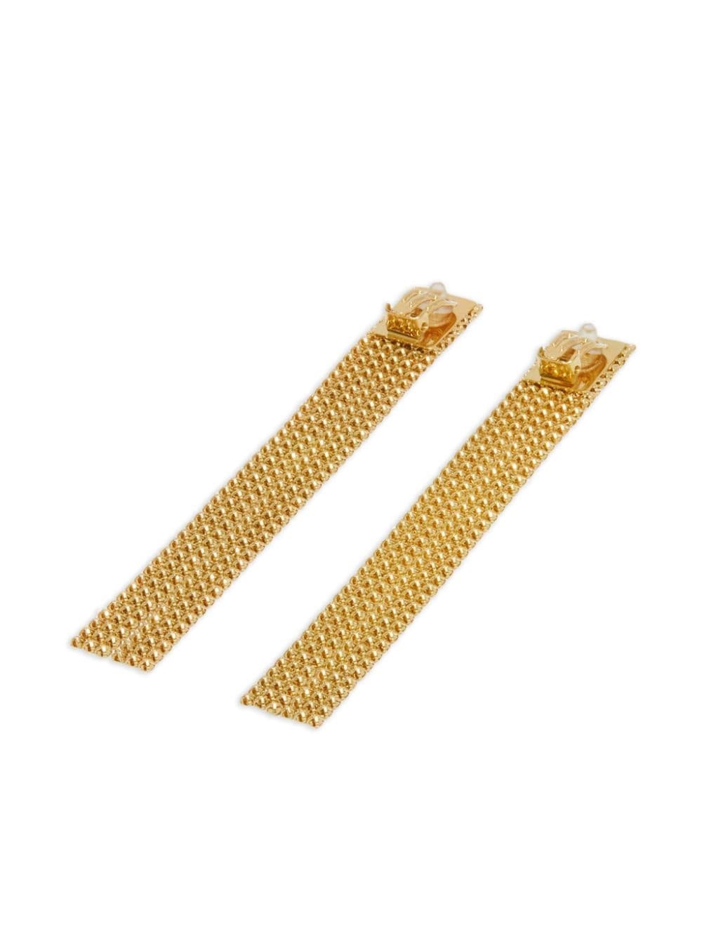 mesh-design clip-on earrings - 3