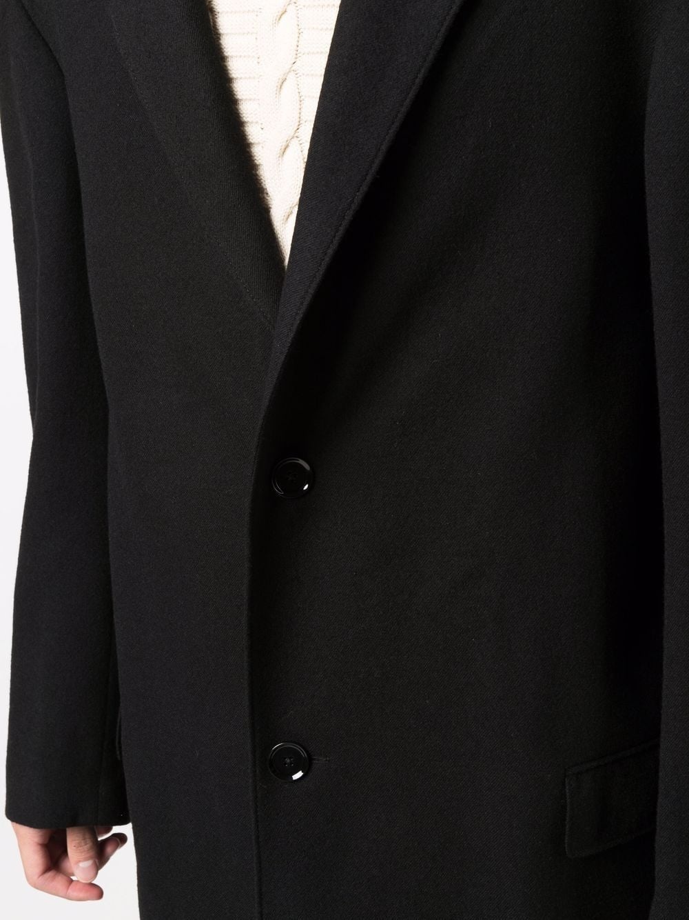 single-breasted wool coat - 5