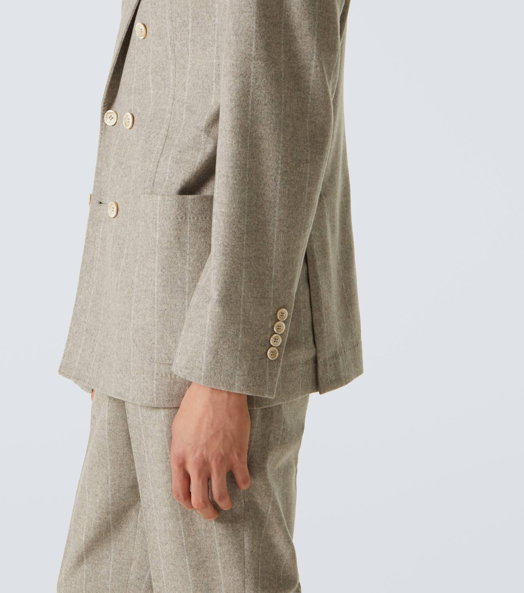 Striped wool and cashmere suit - 8
