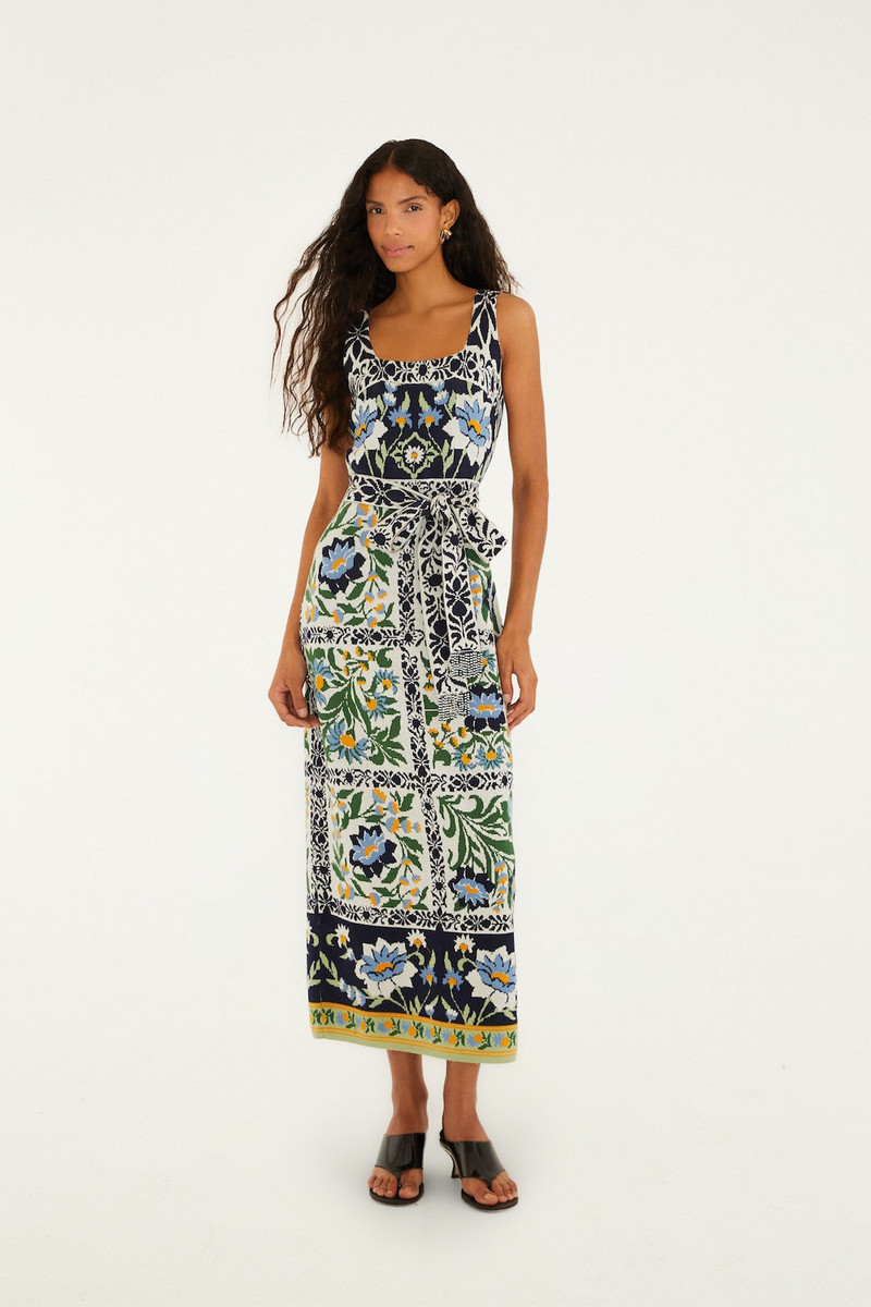 Black Manoela Belted Knit Midi Dress 1