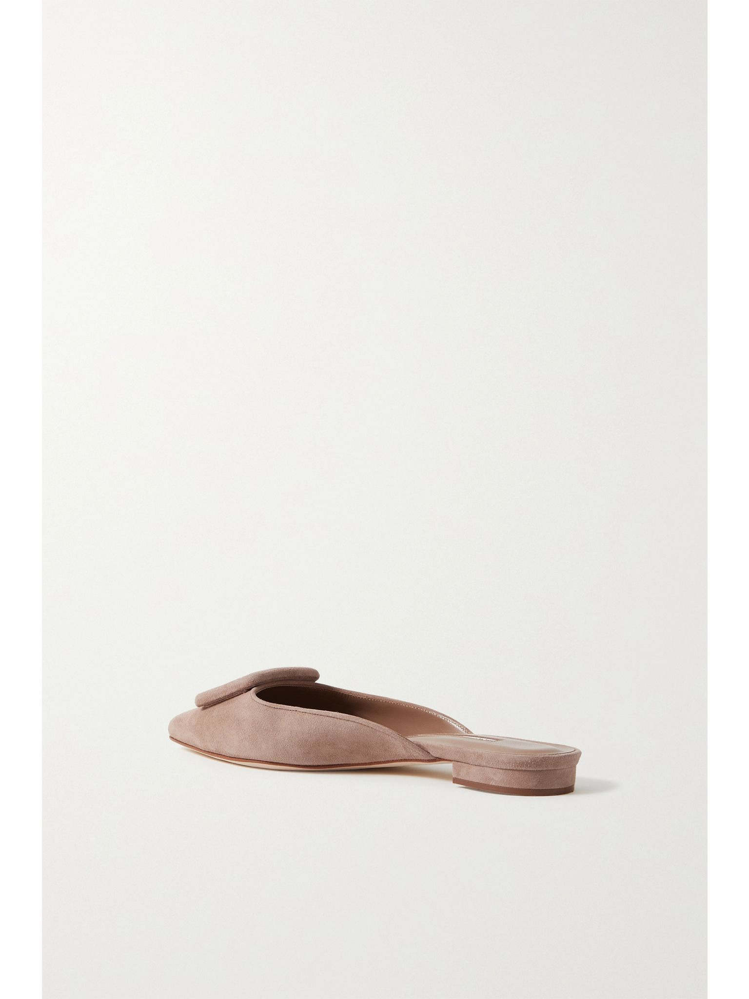 Maysale buckled suede point-toe flats Taupe - 3