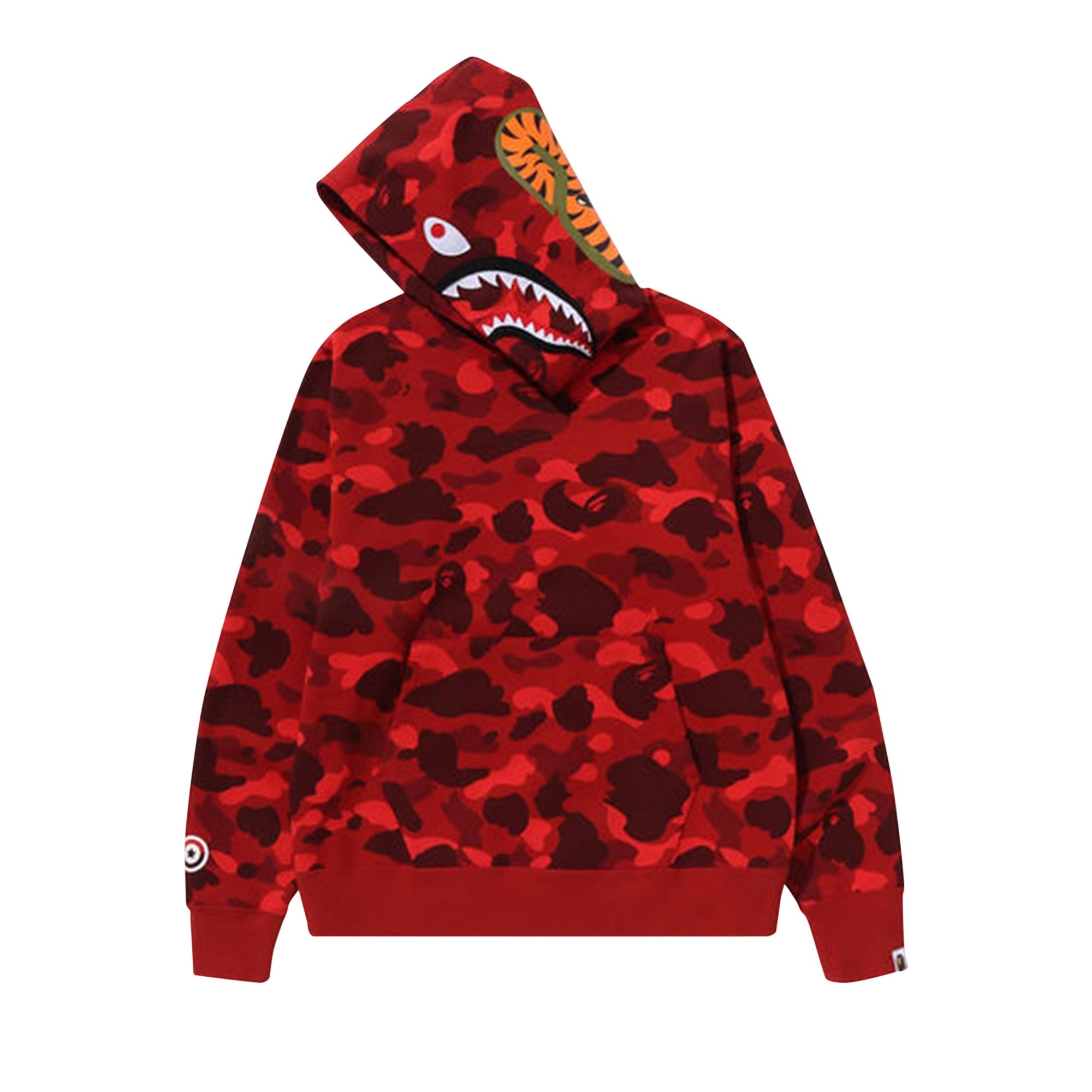 BAPE Color Camo Shark Pullover Hoodie 'Red' - 2