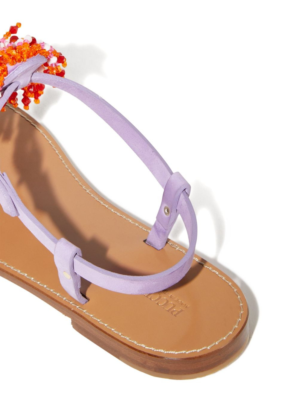 beaded leather sandals - 4
