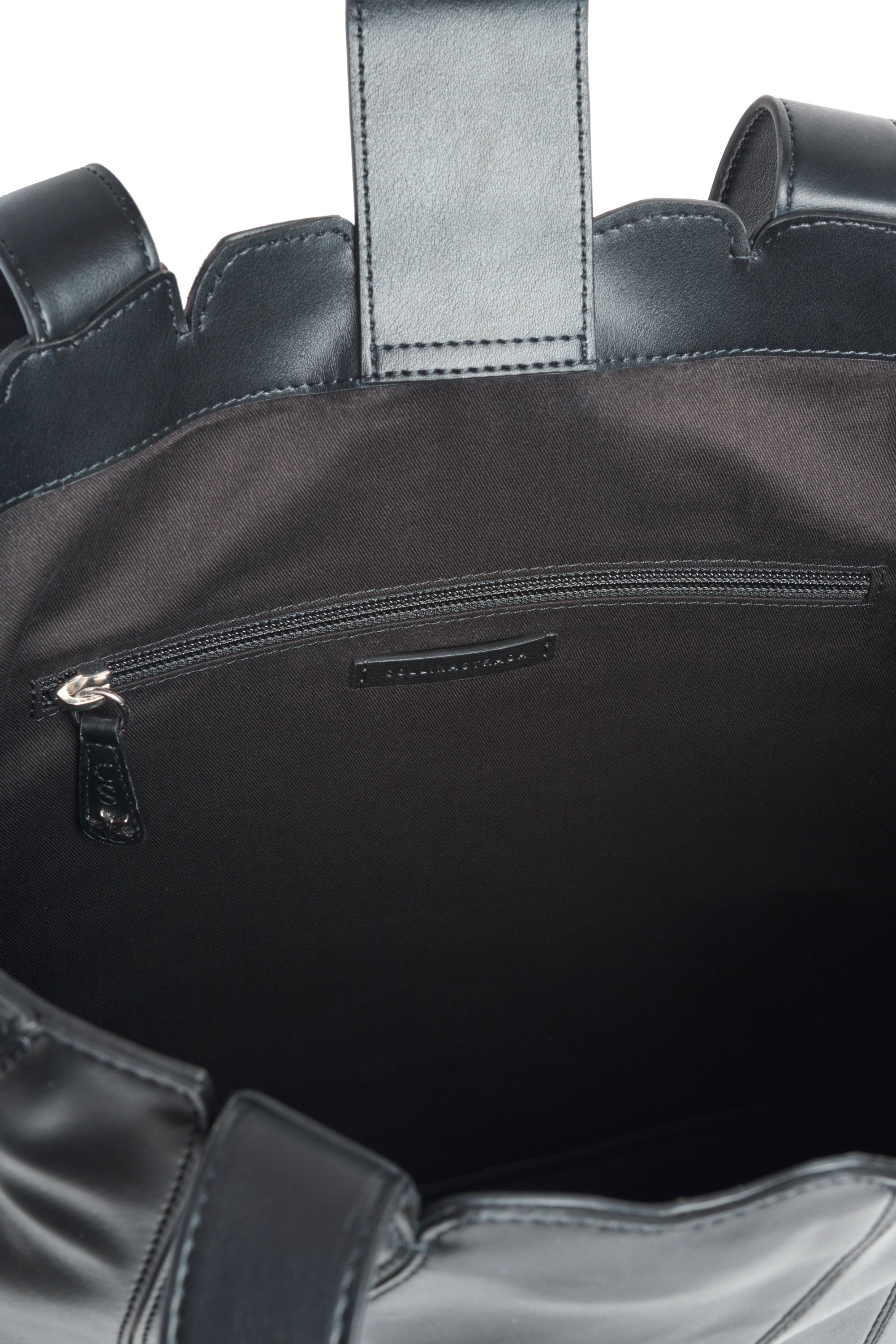 BLACK GRAPE FAUX LEATHER CATERPILLAR TOTE - 3