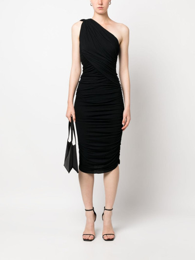 Rick Owens Lilies ruched one-shoulder midi dress outlook