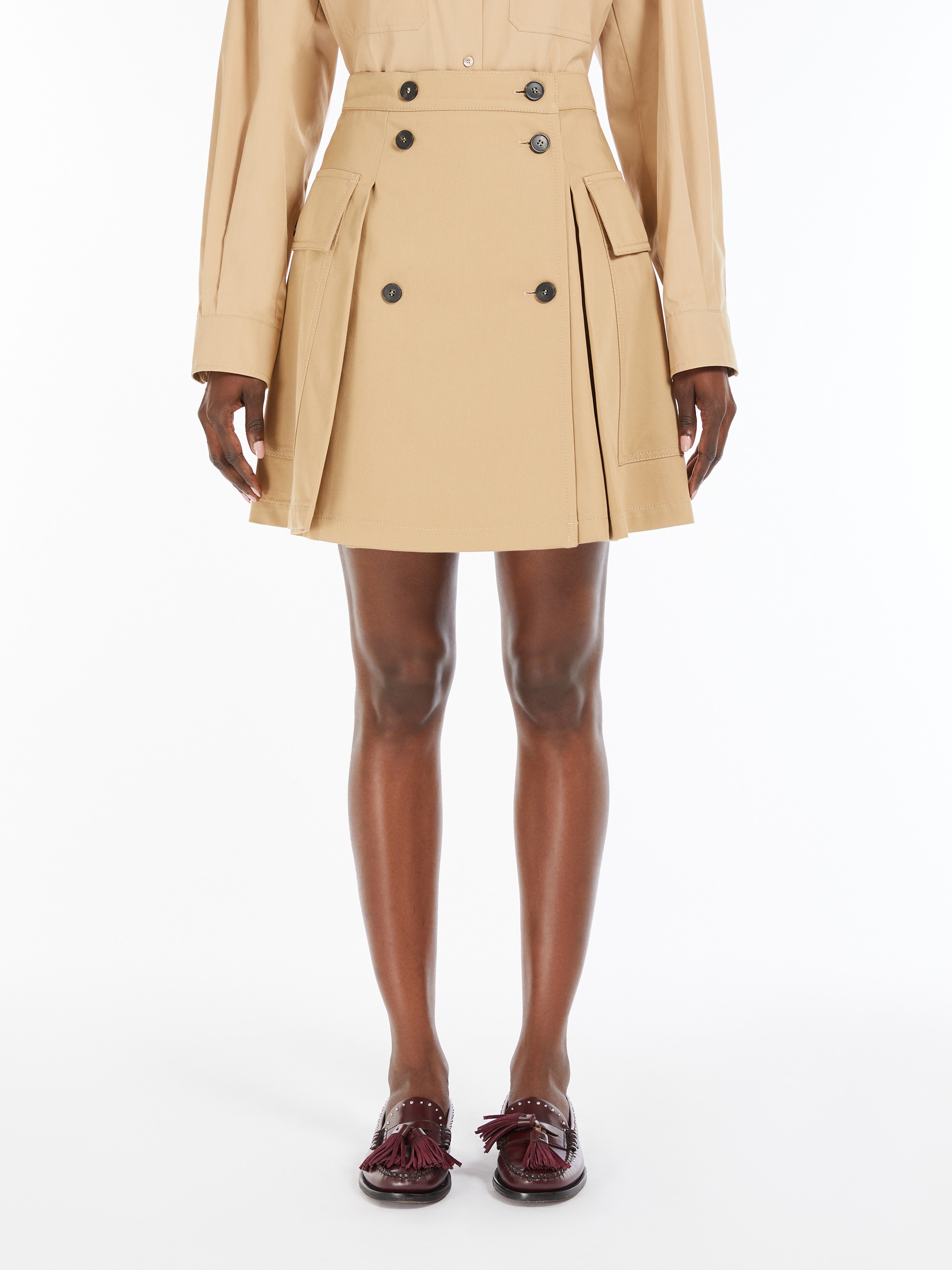 ZEBIO Short skirt in cotton gabardine - 3