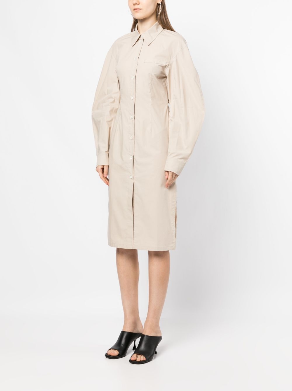cut-out back shirt dress - 3
