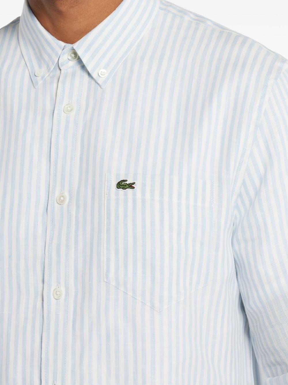 logo-appliquÃ© striped shirt - 5