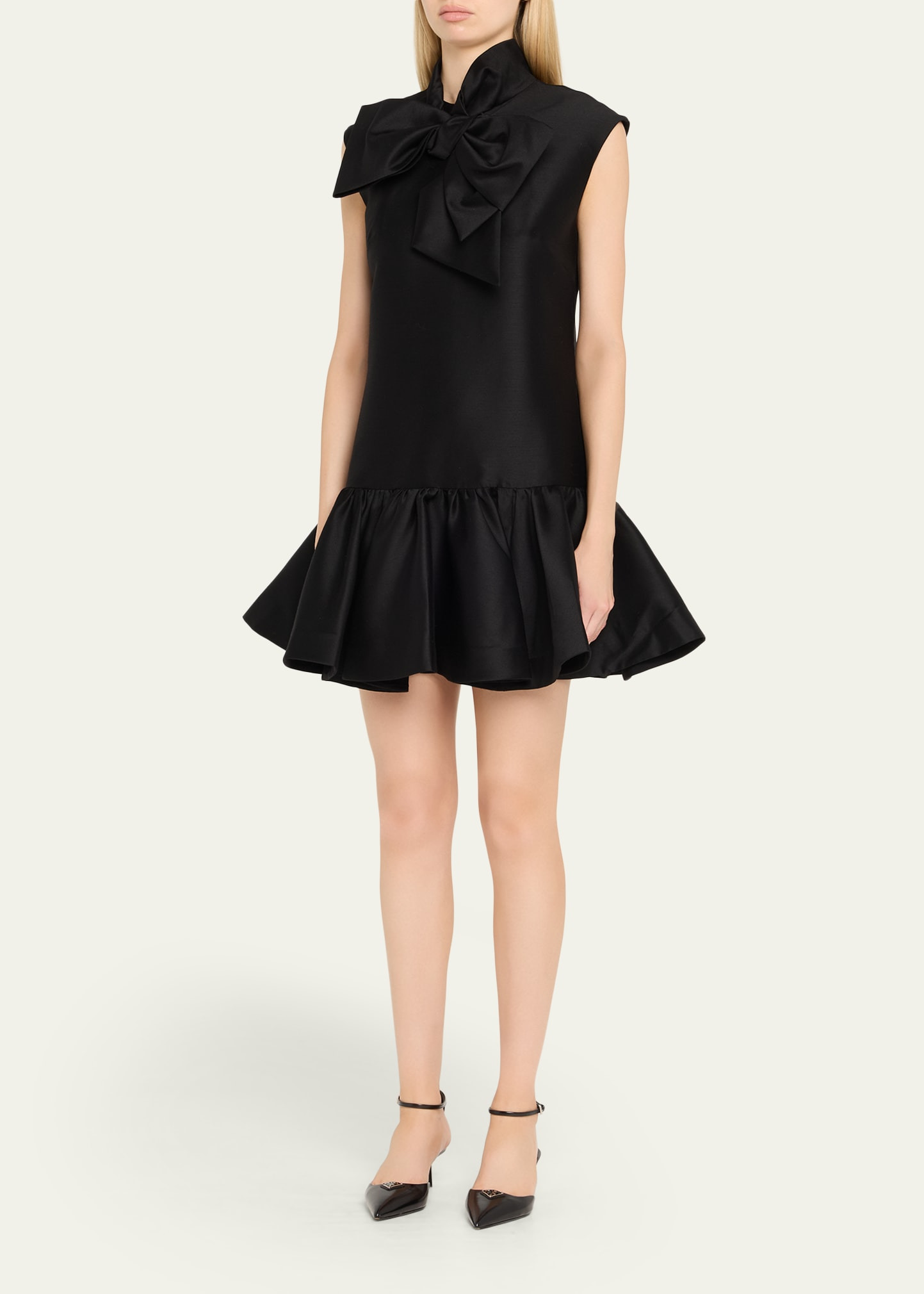 Sleeveless Bow Mini Dress - 4