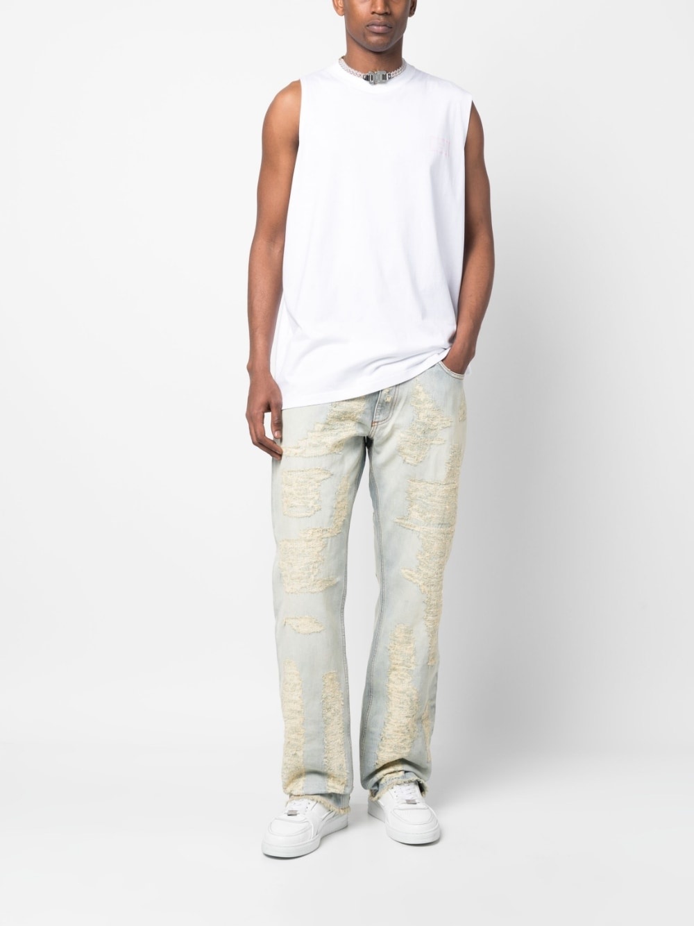 ripped mid-rise straight-leg jeans - 2
