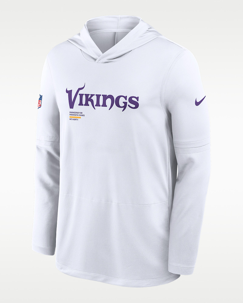 Minnesota Vikings Pure Fury Sideline Men's Nike Dri-FIT NFL Long-Sleeve Hooded Top 1