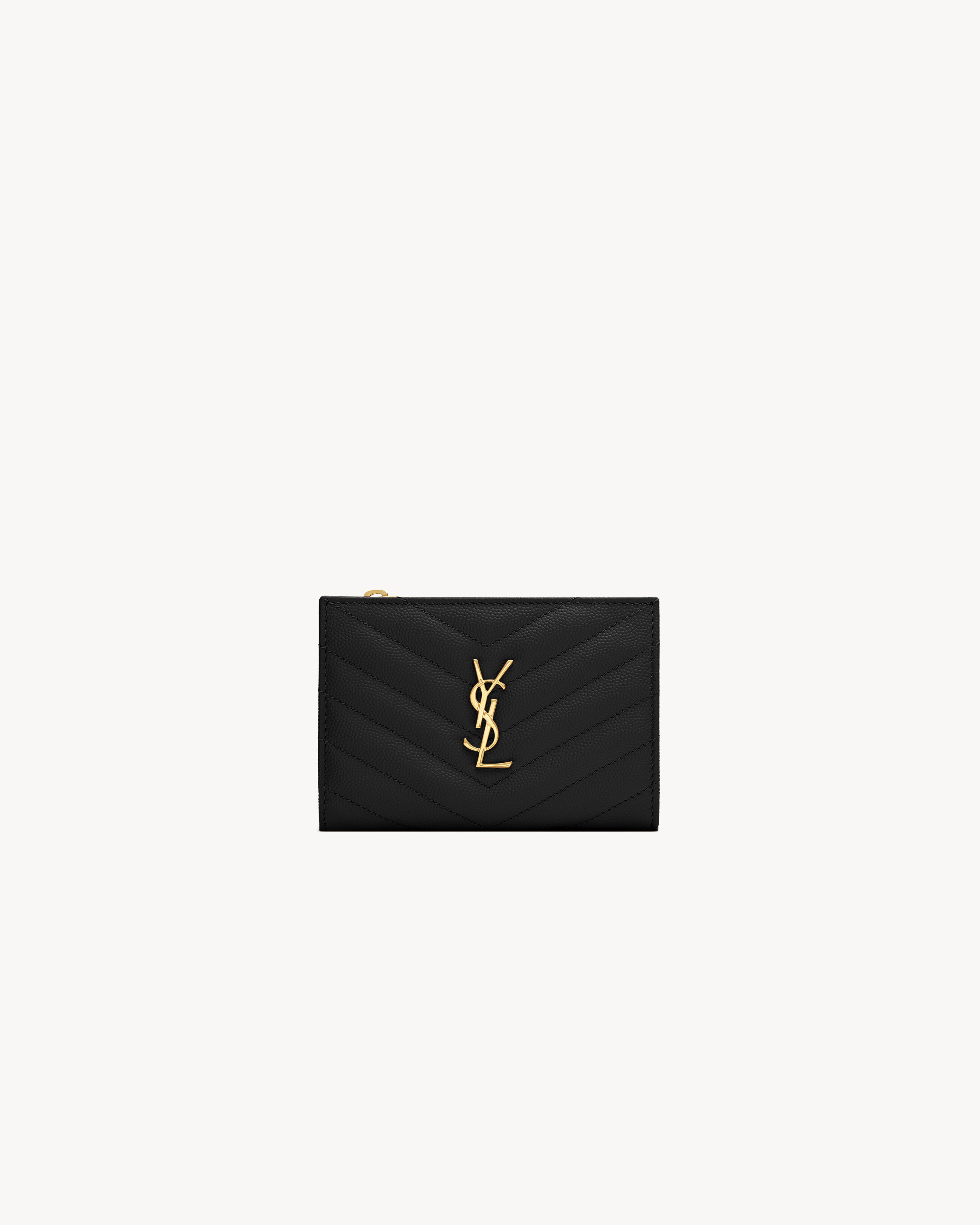 CASSANDRE MATELASSÉ FRAGMENTS BI-FOLD WALLET IN GRAIN DE POUDRE LEATHER - 1