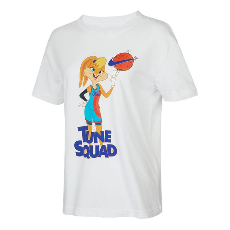(WMNS) Nike Athleisure Casual Sports Printing Round Neck Short Sleeve White T-Shirt DH3838-100 1