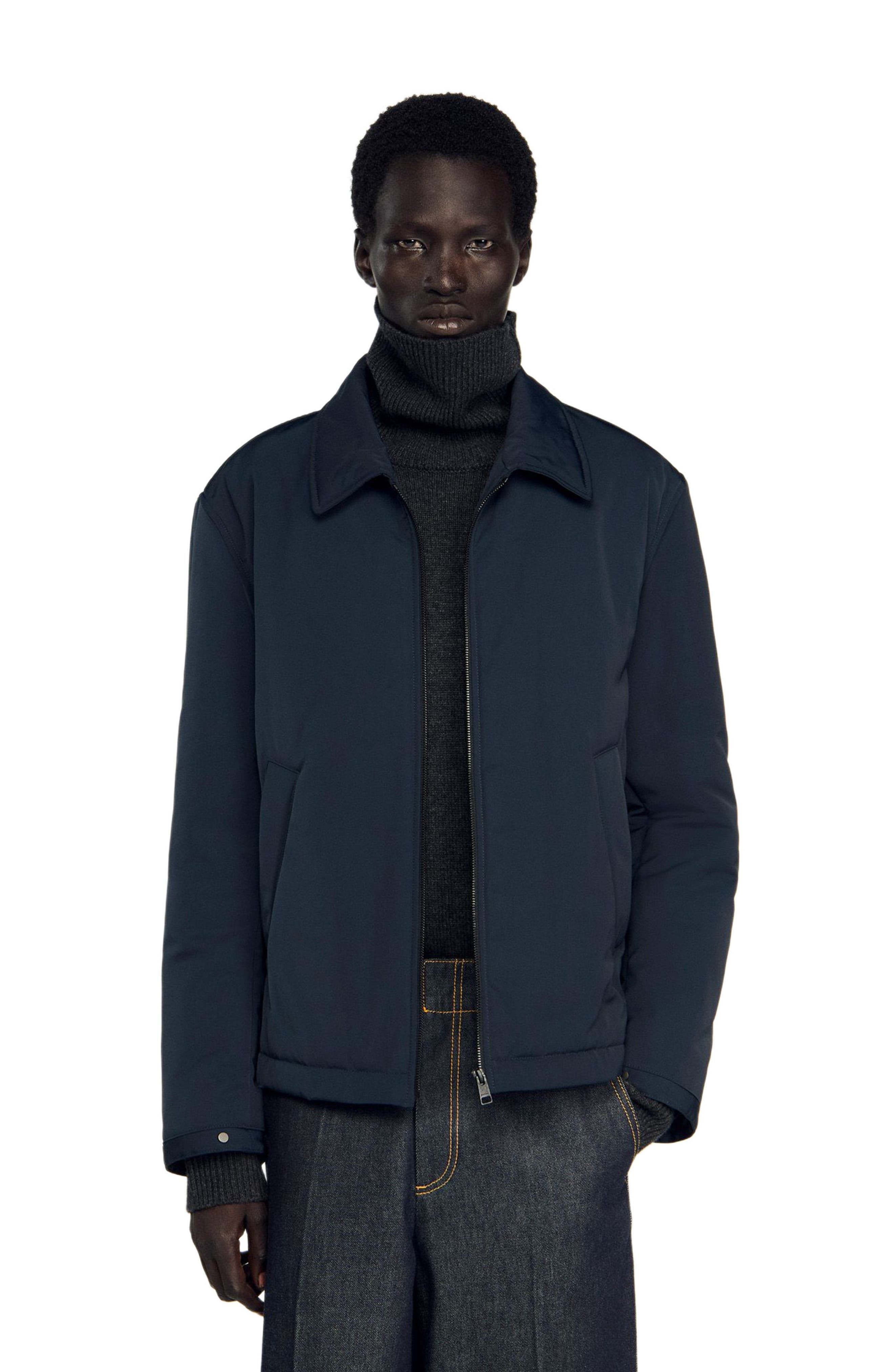 SANDRO Quilted zip jacket in Navy Blue at Nordstrom - 4
