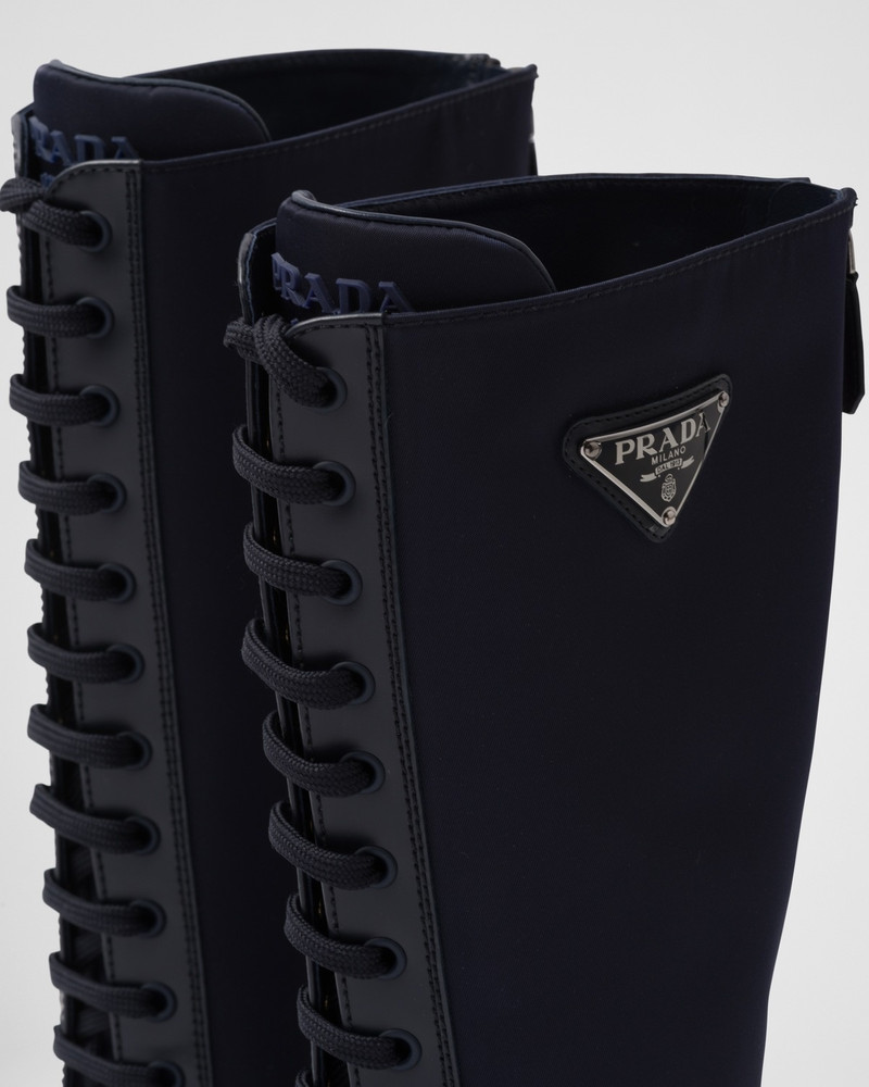 Brushed leather and Re-Nylon boots 7