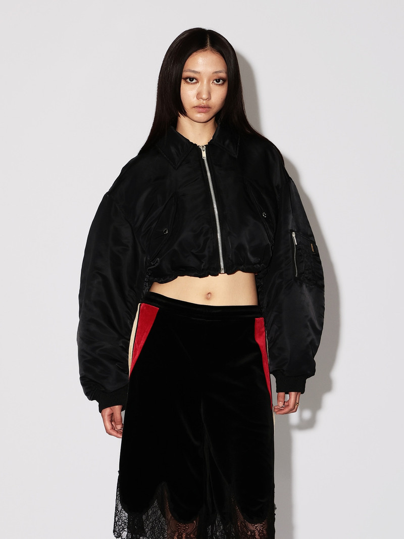 BACK RIBBON CROPPED MA-1 3